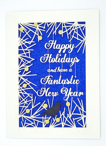 Happy Holiday's and New Year - Branches, Berries & Raven